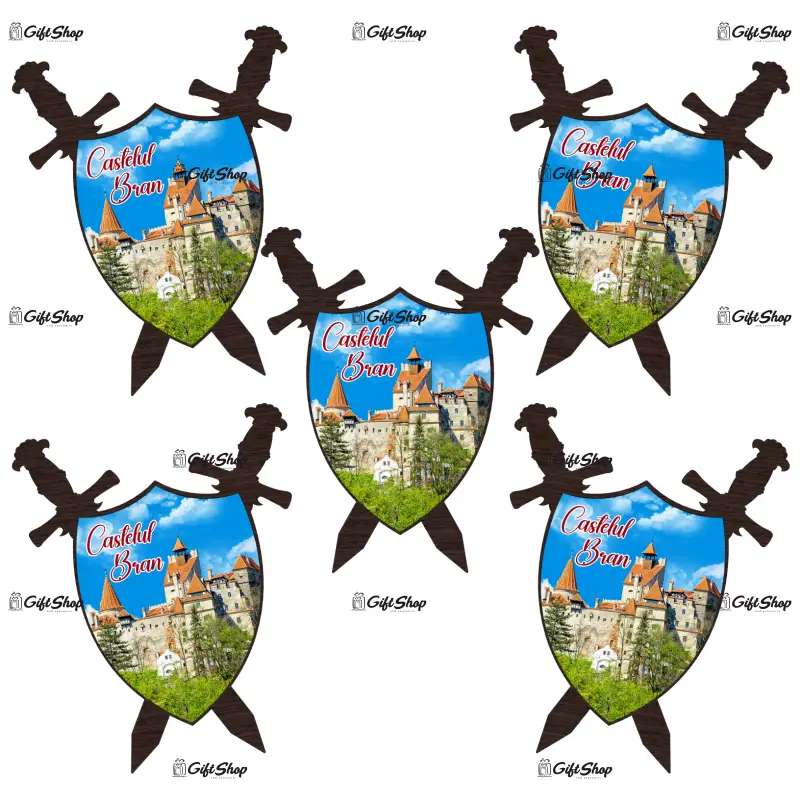 Castelul bran, magnet palos cu sabii, model mgs190